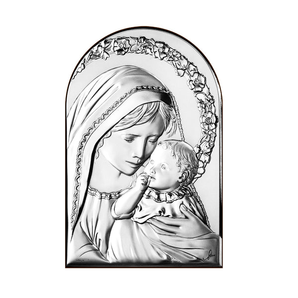 Madonna with child picture silver