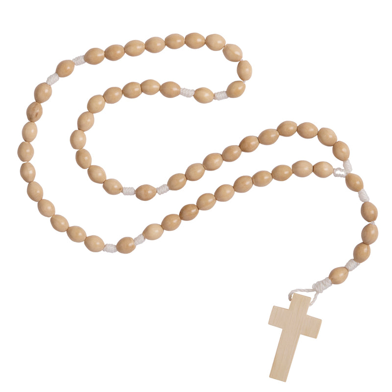 Clear wood beads rosary