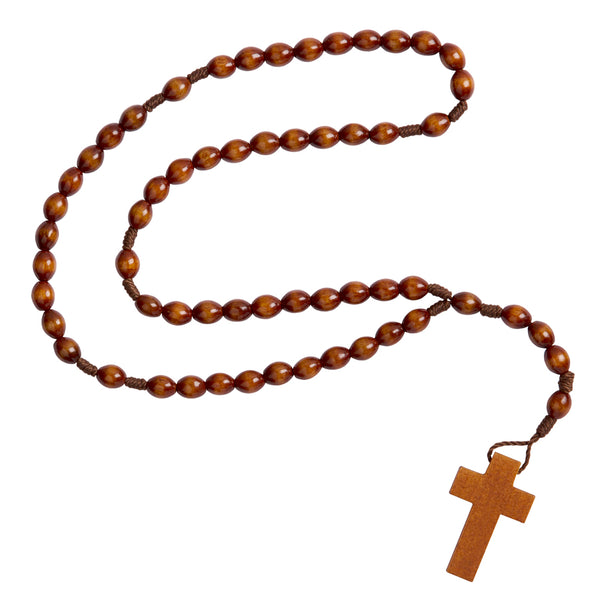 Natural wood beads rosary