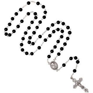 Onyx rosary metal binding