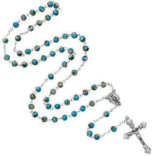 Light blue cloisonné rosary bead