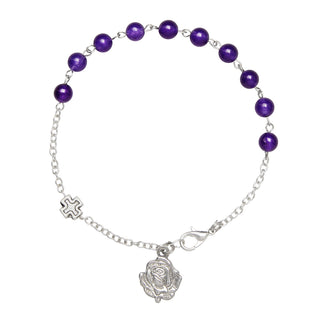Amethyst beads rosary bracelet metal