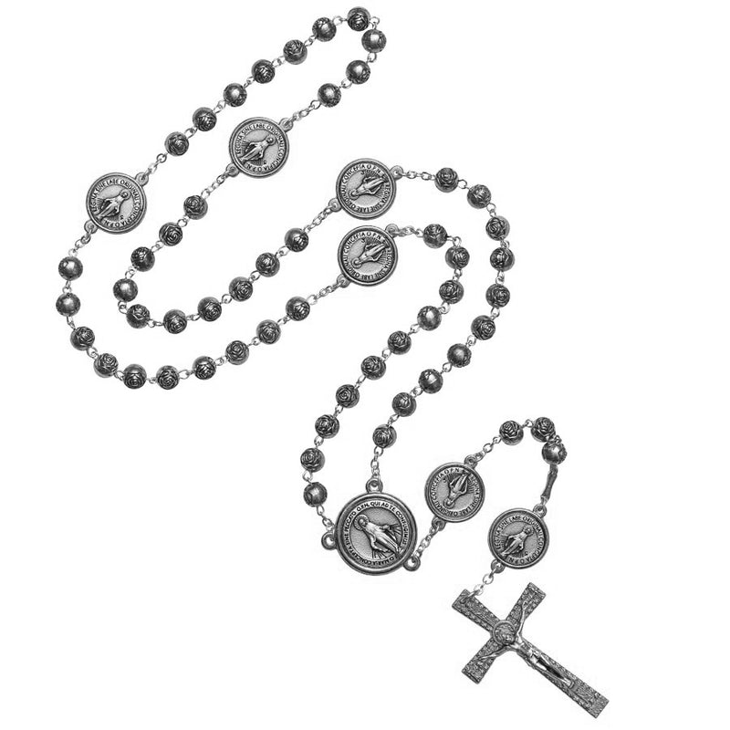 Immaculate Conception metal rosary