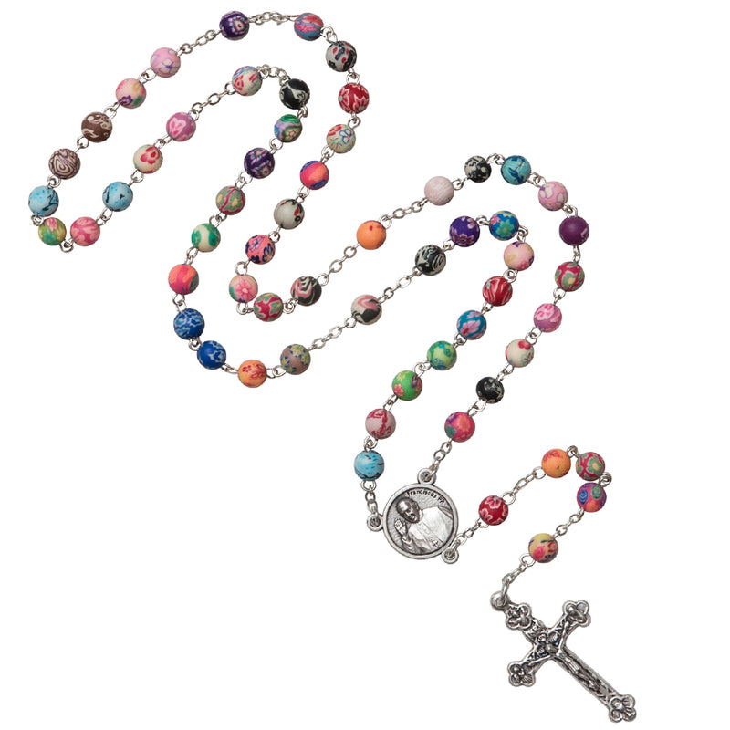 Pope Francis multicolored rosary bead