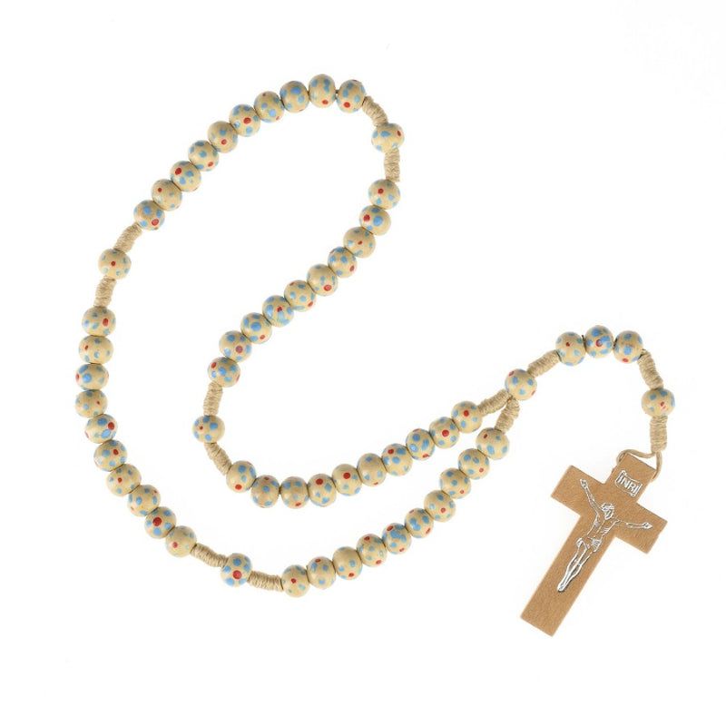 Children's rosary in natural wood