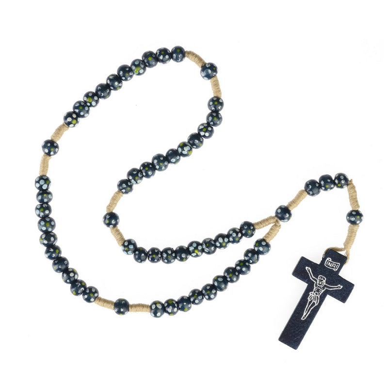 Children's rosary in blue wood