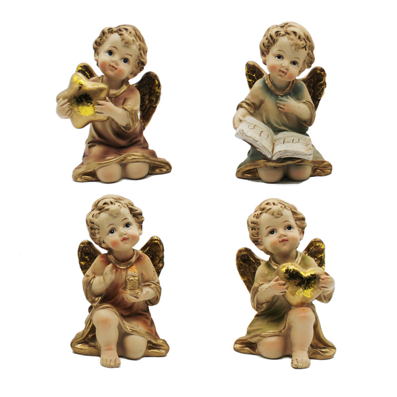 Set of four Christmas angels figurines
