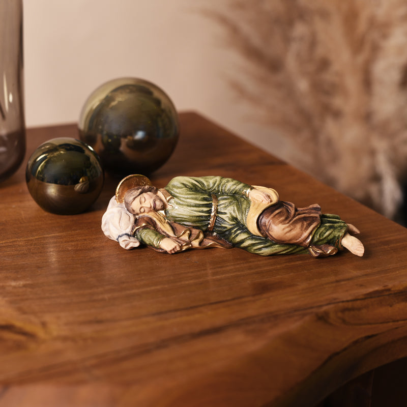 Sleeping Saint Joseph wooden statue