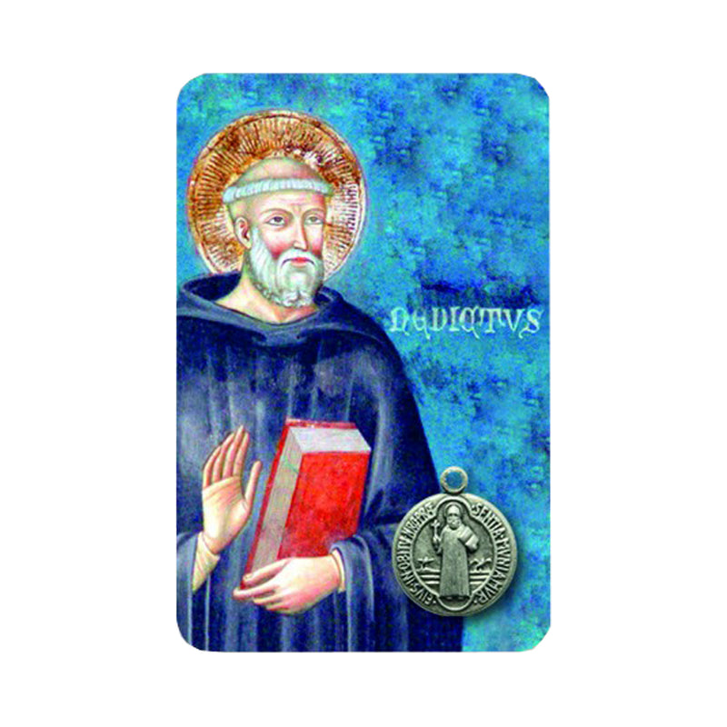 St Benedict of nursia holy card