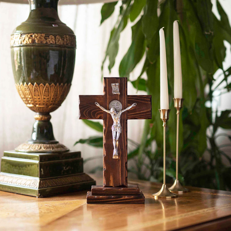Saint Benedict Standing Crucifix