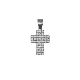 Sterling silver pave cross pendant
