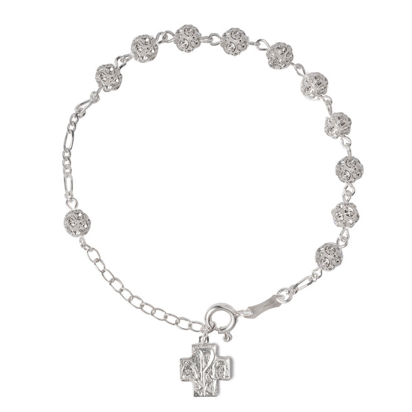 Swarovski strassball rosary bracelet