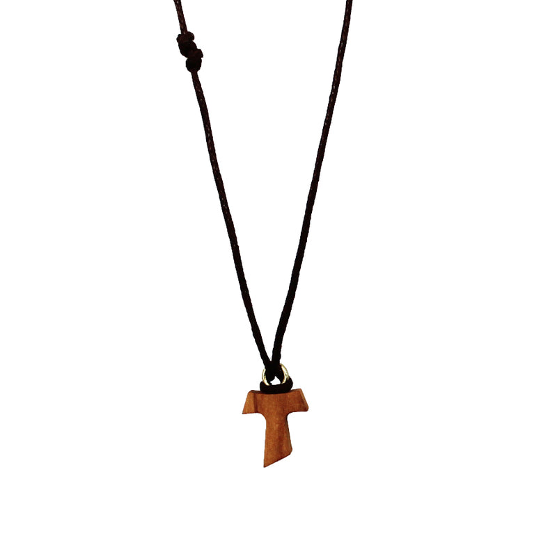 Wooden Tau cross pendant
