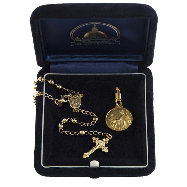 Confirmation gift set in golden silver