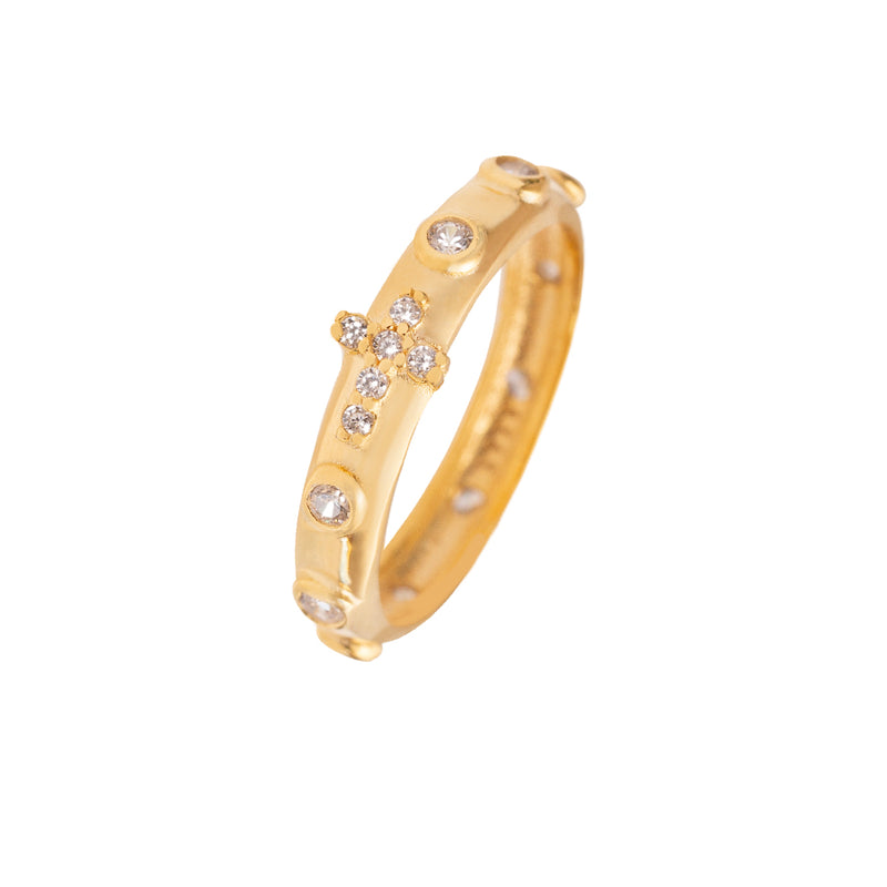 rosary ring with zirconia