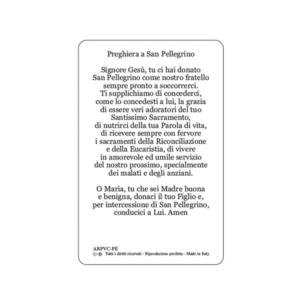 Saint Peregrine Prayer Card Back