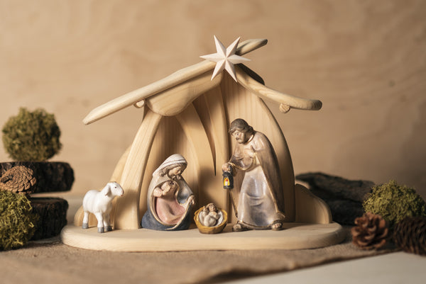 Wooden Nativity scene