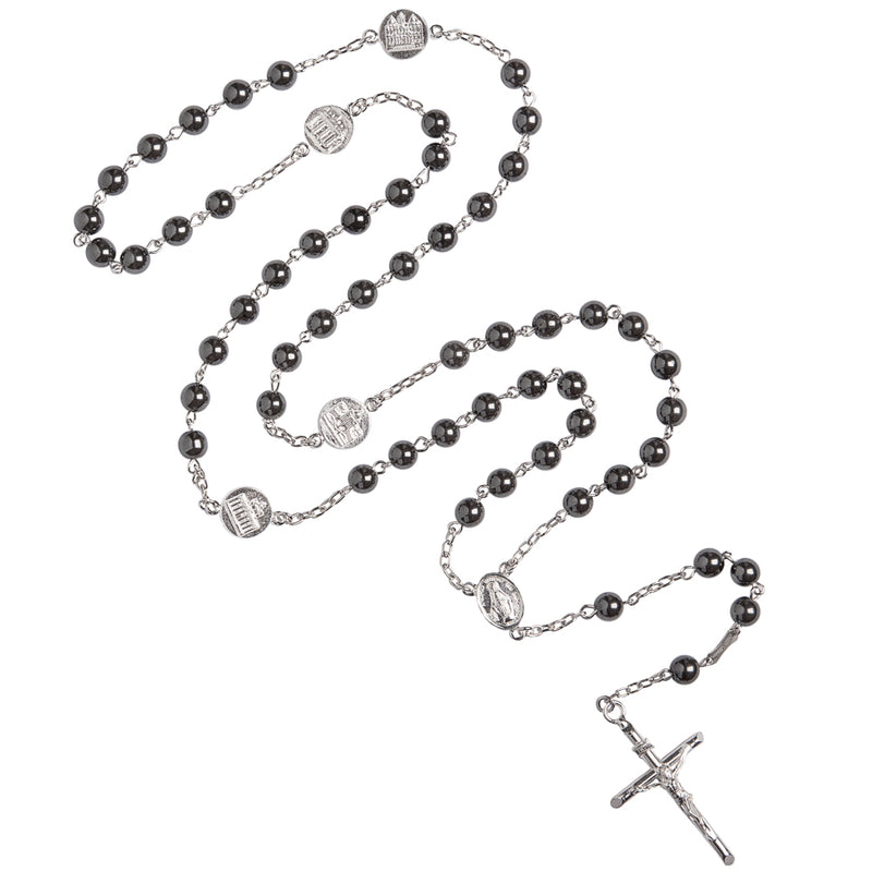 Hematite sterling silver rosary