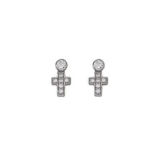Sterling silver cross earrings