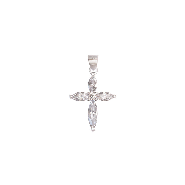 Sterling silver cross pendant with zirconia
